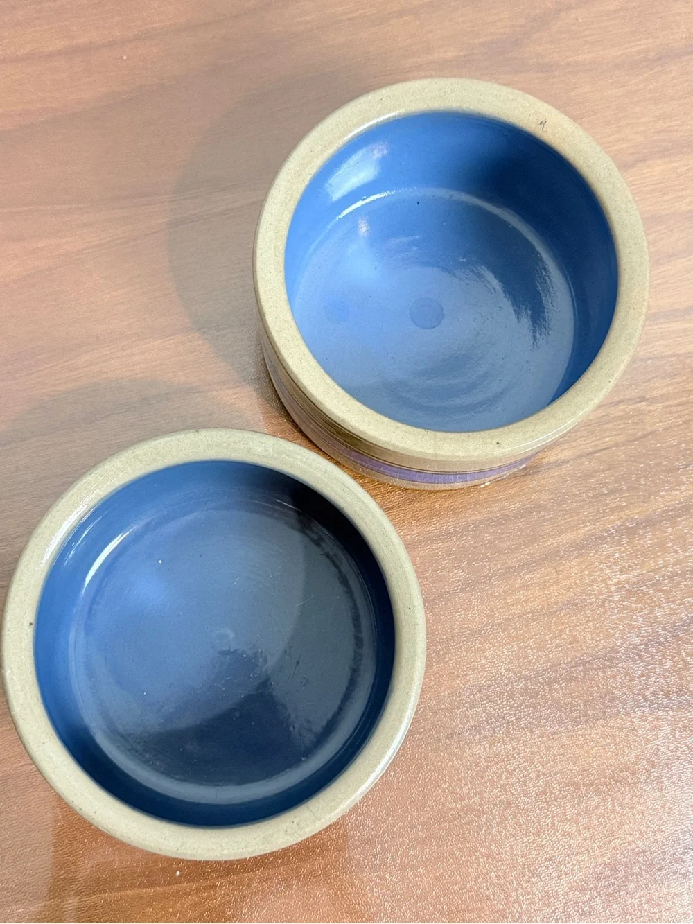 2 Vintage Bretby Stoneware 5 inch Pet Feeding Bowls